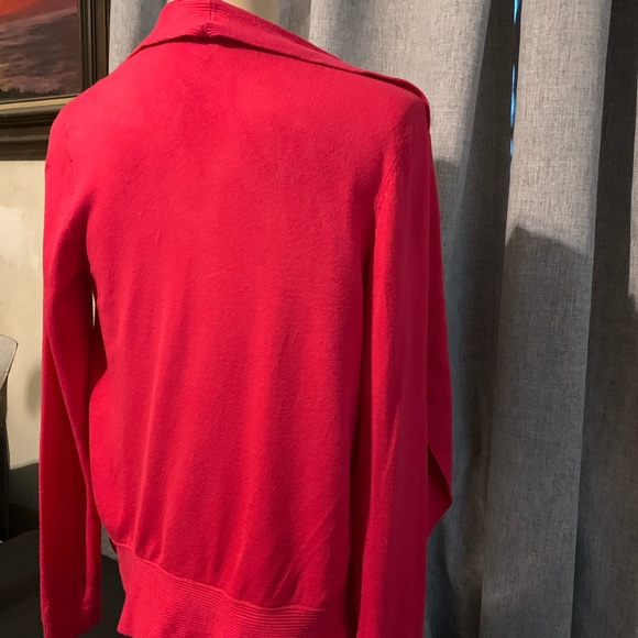  Leo And Nicole Red Women’s PXS Open Knit Sweater Tight Hem Flowy 1071 - Picture 2 of 11